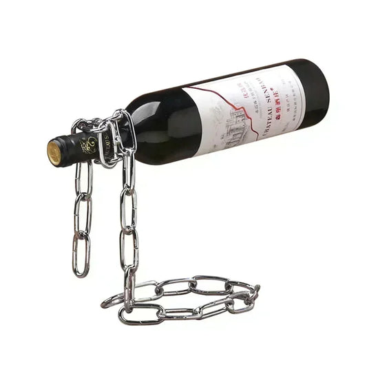 🍷 Floating Iron Chain Wine Rack